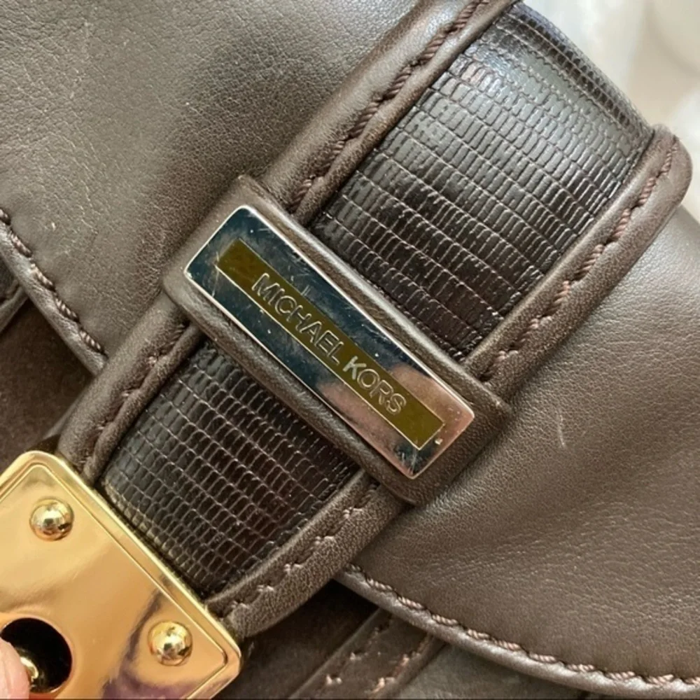 Michael Kors brown leather mini bag